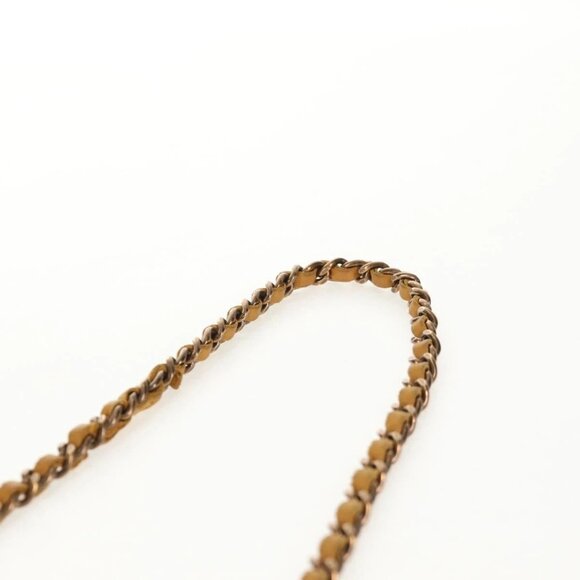 CHANEL Chain Shoulder Bag Suede Yellow Gold CC Auth 145362A - Picture 9 of 16